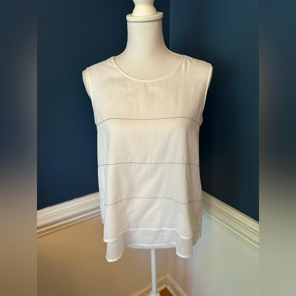 Nwot Peserico Tricot Cotton Sleeveless Blouse